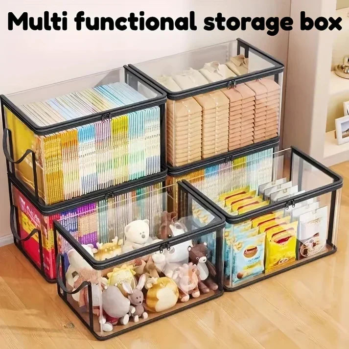 2-Pack Foldable Transparent Storage Boxes
