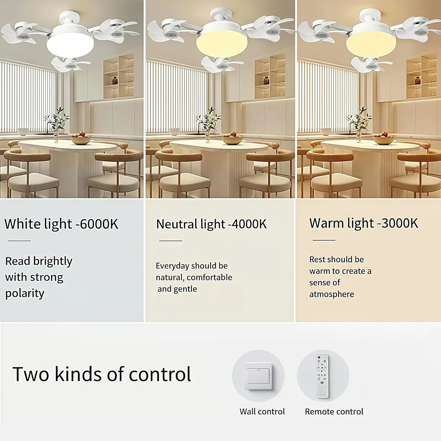 Socket Ceiling Fan with Light & Remote Control
