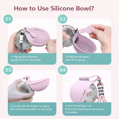 2-in-1 pet water bottle and bowl