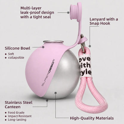 2-in-1 pet water bottle and bowl