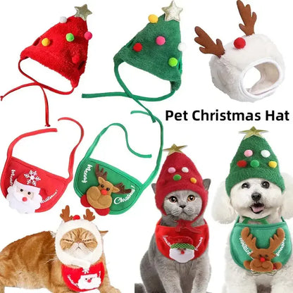 Christmas Cute Hat and Towel For Pets