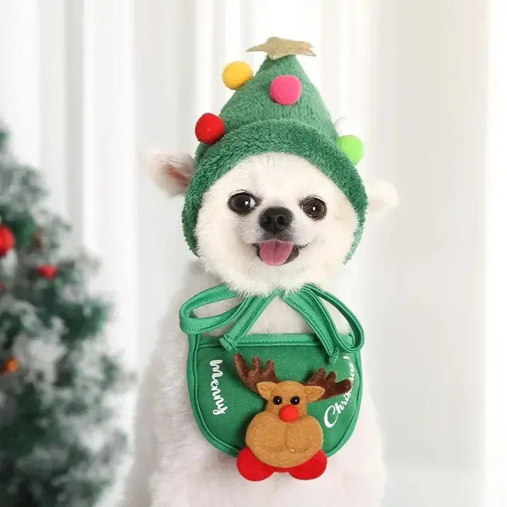 Christmas Cute Hat and Towel For Pets
