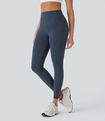Butt Lifting Leggings for Women in stylish navy blue color, providing tummy control and a flattering silhouette for workouts.
